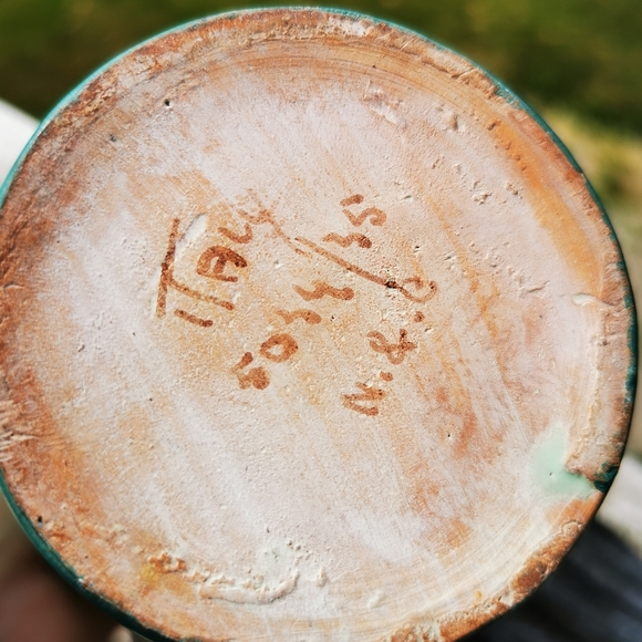 Vintage Hand Painted Green Italian Pottery Pitcher - Picture 7 of 14